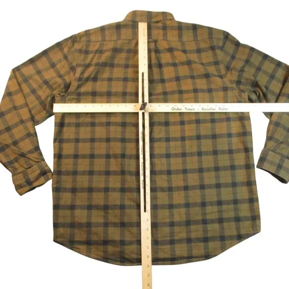 Filson Alaskan Guide Flannel Shirt Men’s Large Brown Green Plaid Shacket